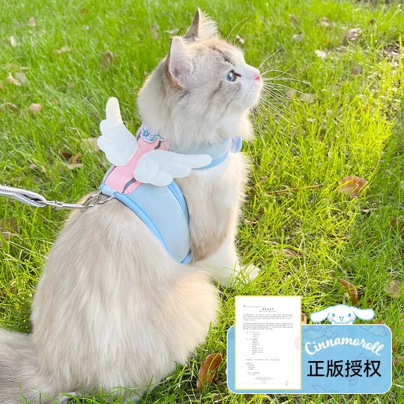 Жилет Angel Meow, тяговая веревка для кошек, уличная веревка для прогулок с защитой от потери кошек, веревка для прогулок для маленьких и средних собак, товары для домашних животных