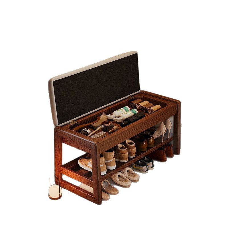 Taburete de cambio de zapatos de madera maciza en la entrada, almacenamiento doméstico, taburete para zapatos, apartamento pequeño, puede sentarse en un taburete largo, almacenamiento, gabinete de zapatos, taburete integrado