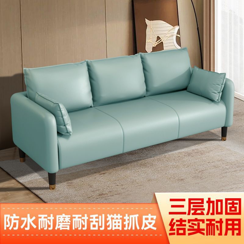 Sofá de piel de gato pequeño tipo sala de estar doble triple alquiler apartamento simple tienda de ropa en línea popularidad pequeña