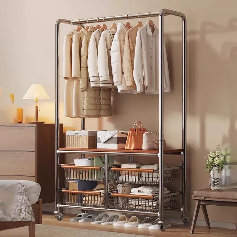 Вешалка для одежды для комнаты, съемная сушилка для одежды, напольная вешалка для домашней спальни, вешалка для хранения одежды в стиле середины века