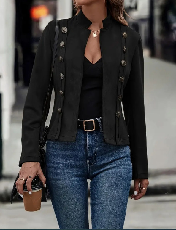 Women's Retro Double-breasted Velvet Jacket For Elegant Autumn_voghion.com