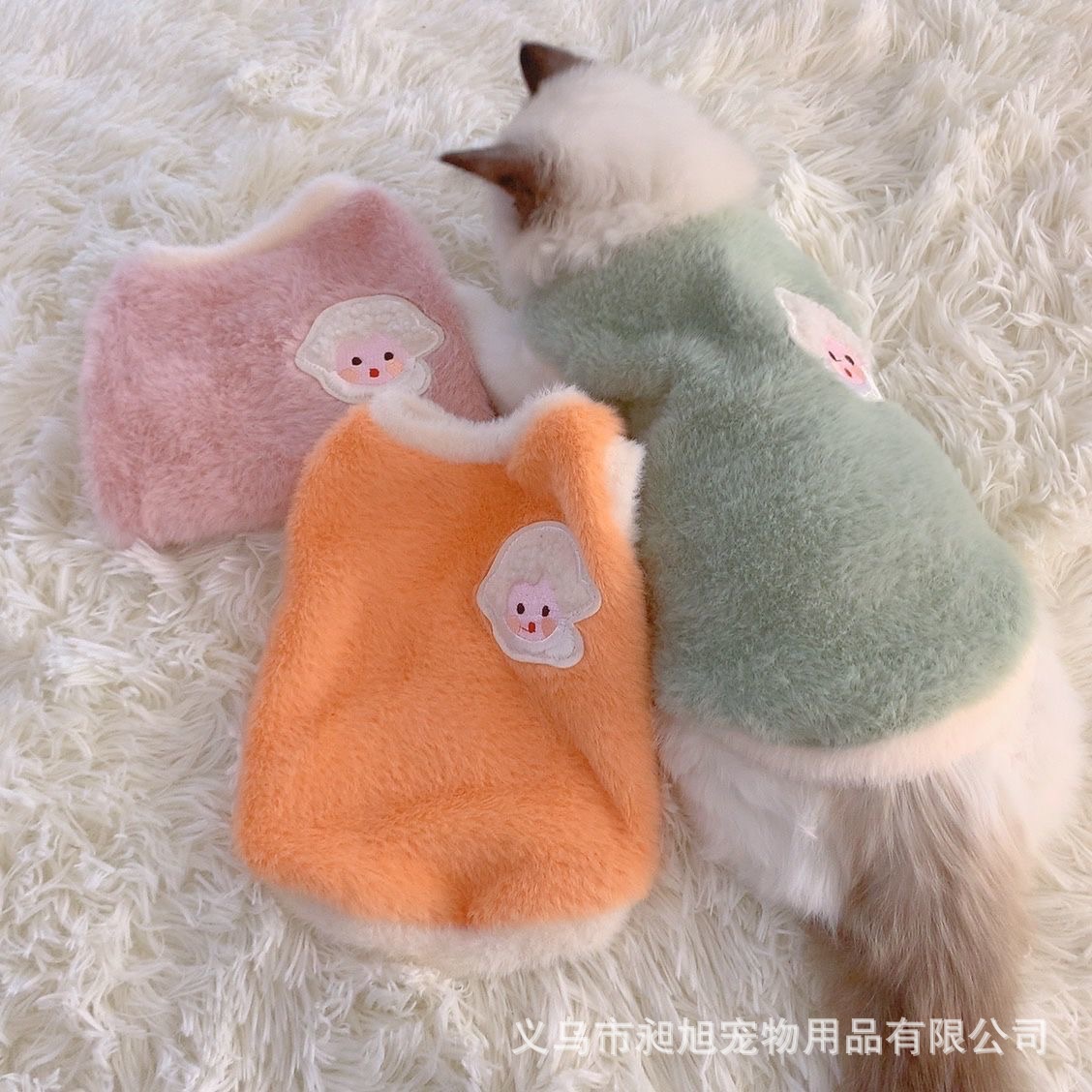 可愛秋冬季貓咪衣服狗狗冬保暖加厚背心防毛布偶寵物衣服小型犬