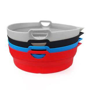 Foldable round air frying pan mat air fryer silicone pot silicone heat insulation special plate baking tray