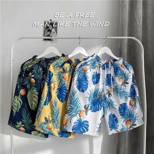 Men's Quick-Dry Beach Shorts for Vacation, Loose Couple's Hot Spring Shorts, Women's Five-Point Plus-Size Swim Trunks, Size 12 Large Swim Shorts