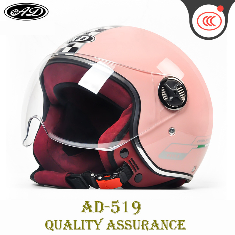 Motosiklet kaskı (dəbilqə) – Motuoche Motorcycle Helmet for - pink-checkered-flag-short-transparent-visor