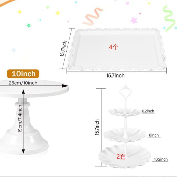 Estilo nórdico soporte de postre multi-capa soporte de la torta de la sala de estar mesa de café merienda plato Plato de frutas combinación merienda Candy soporte de exhibición