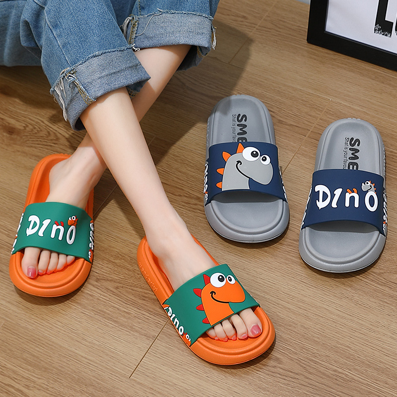 可爱恐龙厚底拖鞋女夏季家居外穿亲子凉拖室内卡通男士凉拖鞋批发|ru