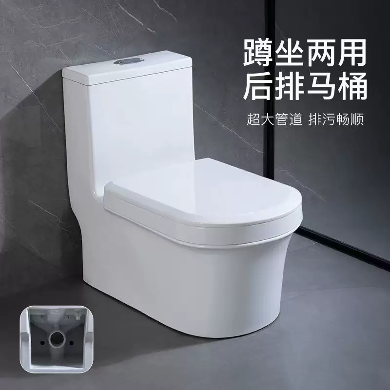 后排横排蹲坐两用马桶一体可蹲可坐座便器双用蹲便蹬厕二合一横排