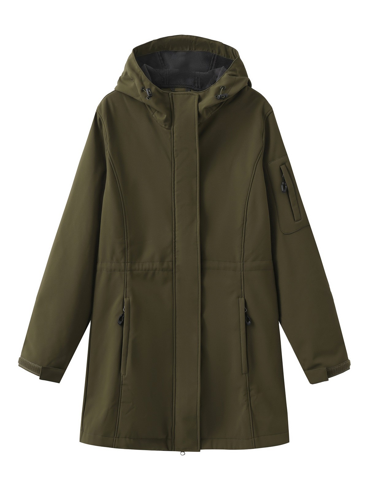 Europa y los Estados Unidos nuevos bolsillos encapuchados vestir de asalto damas de otoño y invierno chaqueta de terciopelo Amazon tamaño europeo ropa de mujer transfronteriza