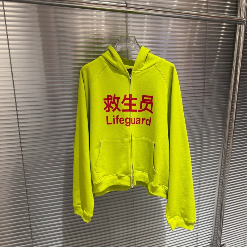 Praying niche trendy brand fun letter lifeguard print subculture zip-up hoodie casual jacket Praying niche trendy brand fun letter lifeguard print subculture zip-up hoodie casual jacket
