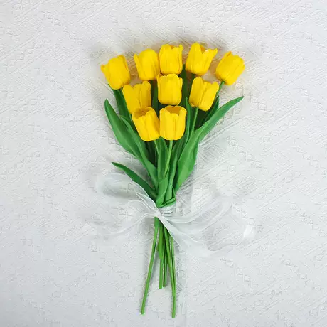 Yellow lily of the valley tulips