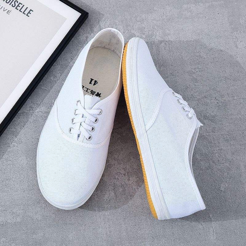 White Sneakers, Canvas Shoes, White Shoes, Gymnastics Shoes, Tennis Shoes, Men's Martial Arts Training and Sports Shoes