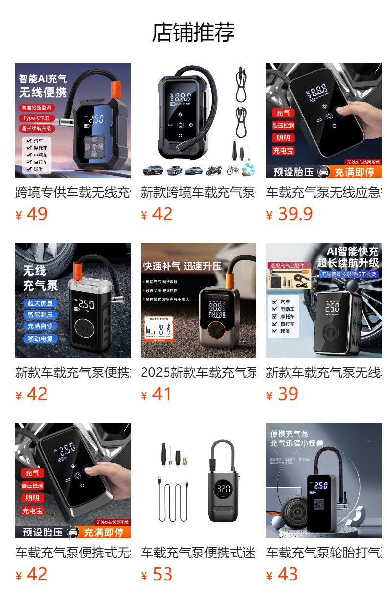 New car air pump portable car air pump multifunctional emergency mobile phone charging treasure tire air pump