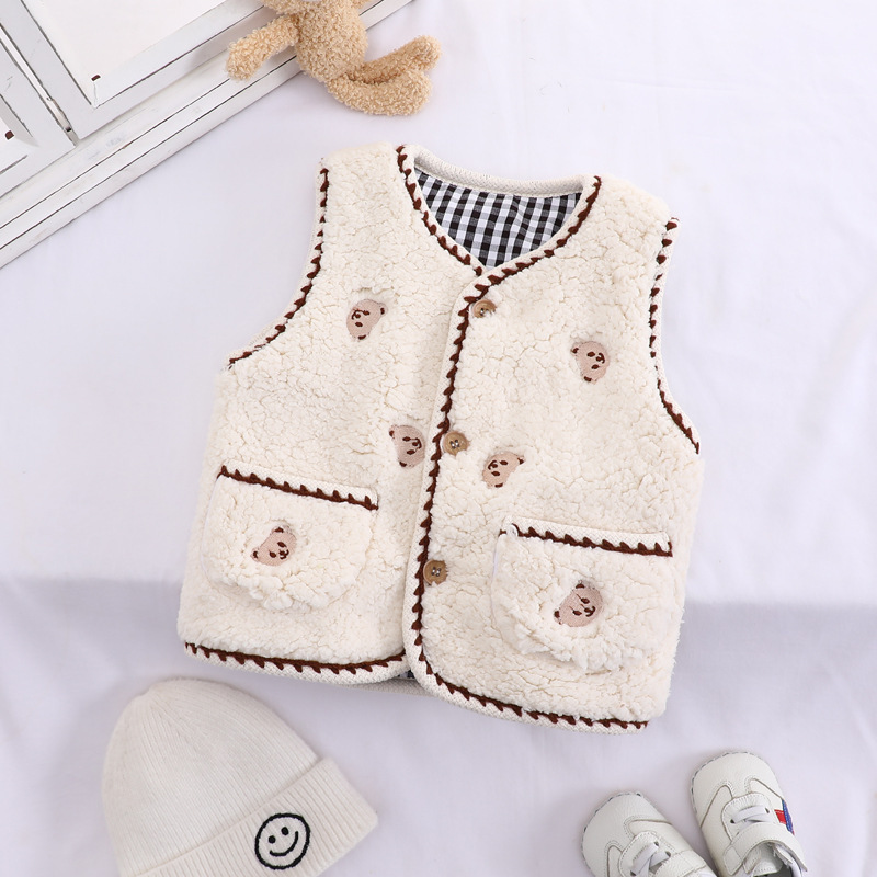 Chaleco de otoño e invierno de estilo coreano para niños Chaleco de algodón fino ligero estilo occidental para niños cálido desgaste exterior de las mujeres chaleco top de moda para niños