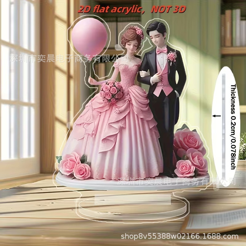 Colgante transfronterizo nuevo producto creativo romántico boda acrílico decoración plana para el hogar decoración de la sala de estar del dormitorio Día de San Valentín