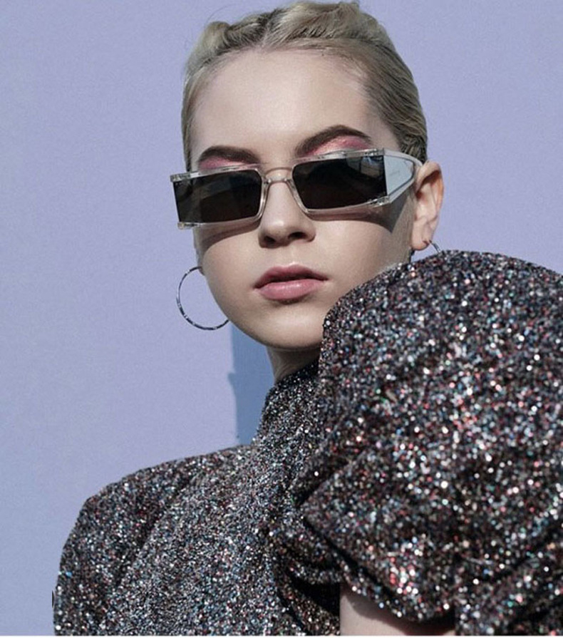 Personalised Small Box Sunglasses Punk Style Mercury Lens_voghion.com