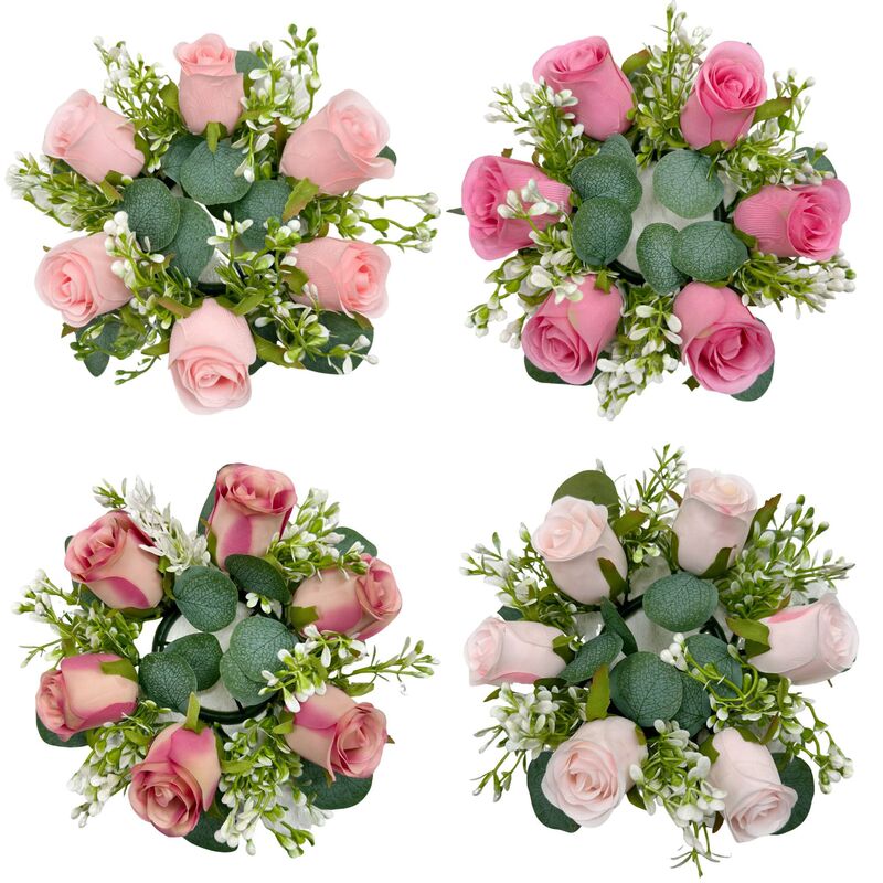 Runfeng Silk Flowers, Artificial Rose Candlestick Wreath, New Year's Eve Flowers, Wedding Flowers, New Year Decorations, Fake Flowers, Artificial Flowers