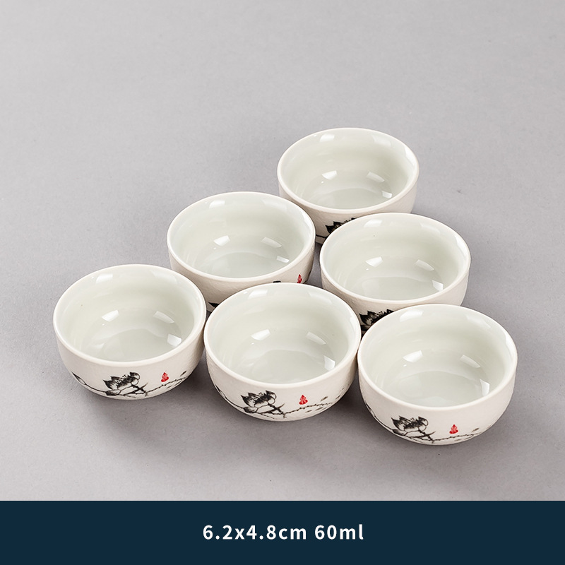 눈송이 블랙 로터스 젠 하트 컵-6 컵