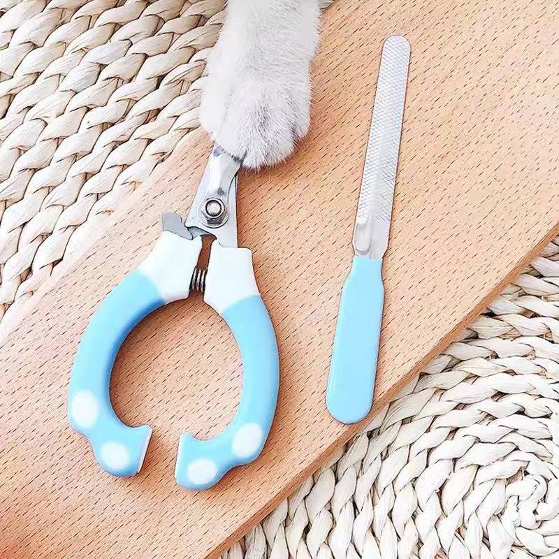 Pet cortaúñas de acero inoxidable gato perro universal cortaúñas con archivo codo tijeras hechas a mano suministros