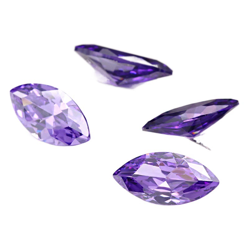 Заводская поставка белого цвета конский глаз Циркон Учжоу драгоценный камень AAA заостренный лист перфорированный Циркон голый камень