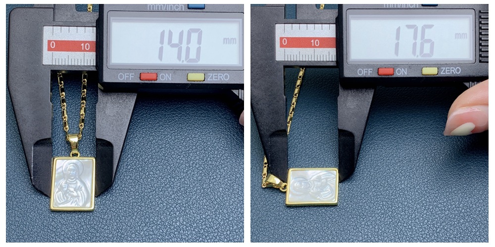 Fashion Square Oval Jesus Copper Inlaid Shell Necklace