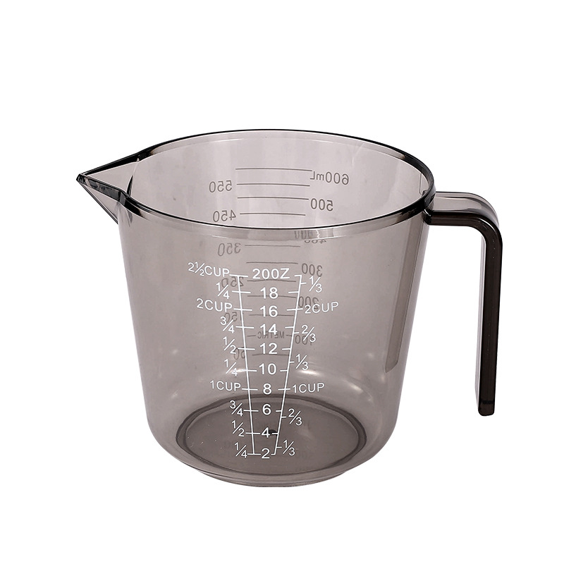 눈금이 있는 갈색 투명 600ML 계량컵