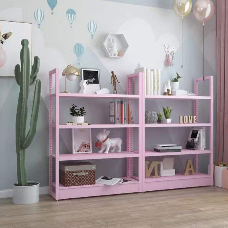 客厅收纳置物架 办公室文件用品收纳货架 粉色系童趣玩具收纳货架