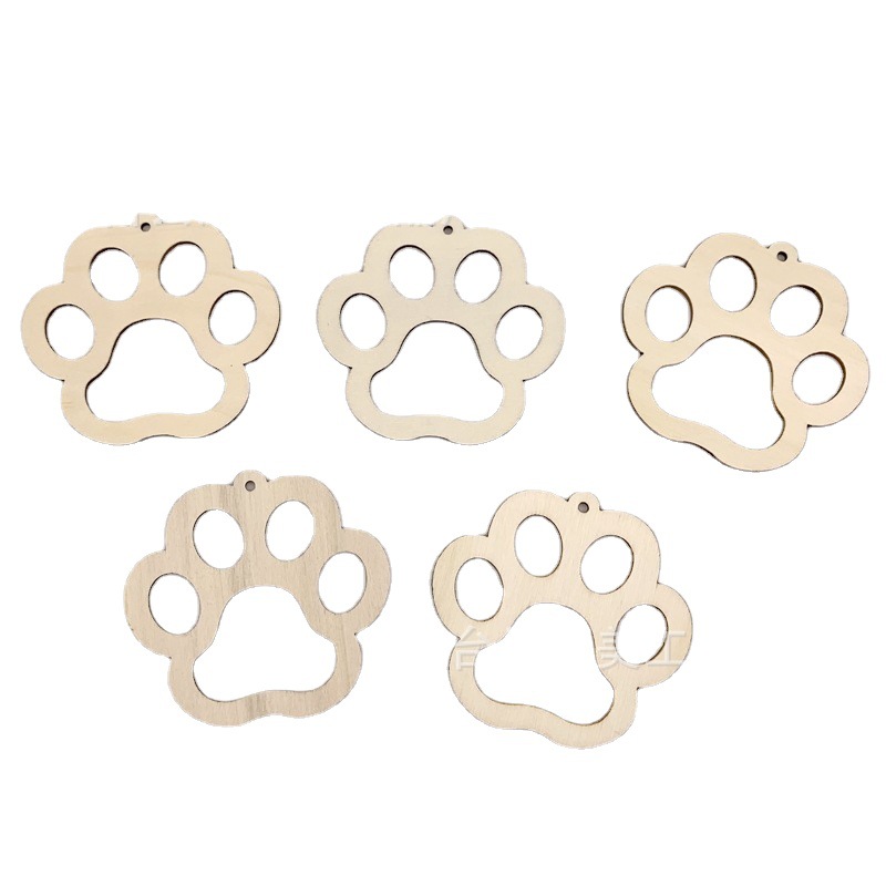 Oso sello Estilo madera chip, decoración de madera oso sello madera chip colgante 10 unidades un paquete