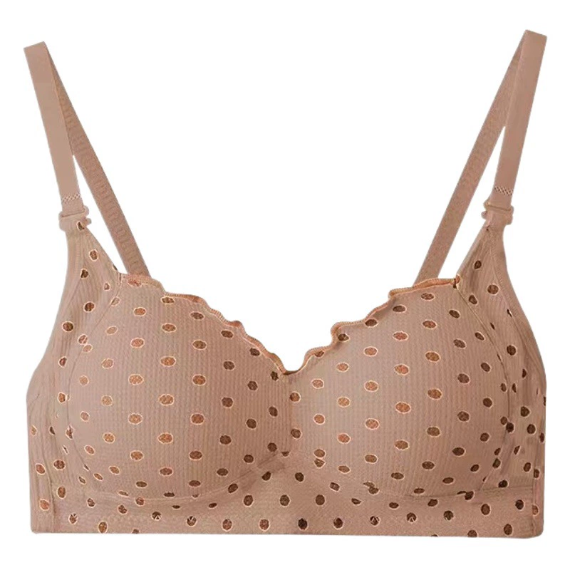 Маленькая грудь старшеклассницы контрастного цвета в горошек, бюстгальтер пуш-ап без ободков для контроля вторичной груди, дышащее нижнее белье, женское летнее тонкое белье