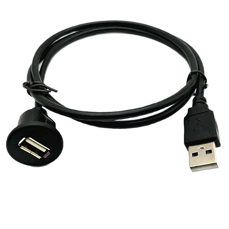 USB2.0 удлинитель (JWM) штекер A к панельному гнезду A, водонепроницаемый, длина 0.3–2 м