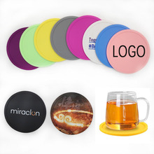 圆形杯垫定制logo防烫茶杯垫耐热防滑垫隔热垫家用10cm硅胶杯垫