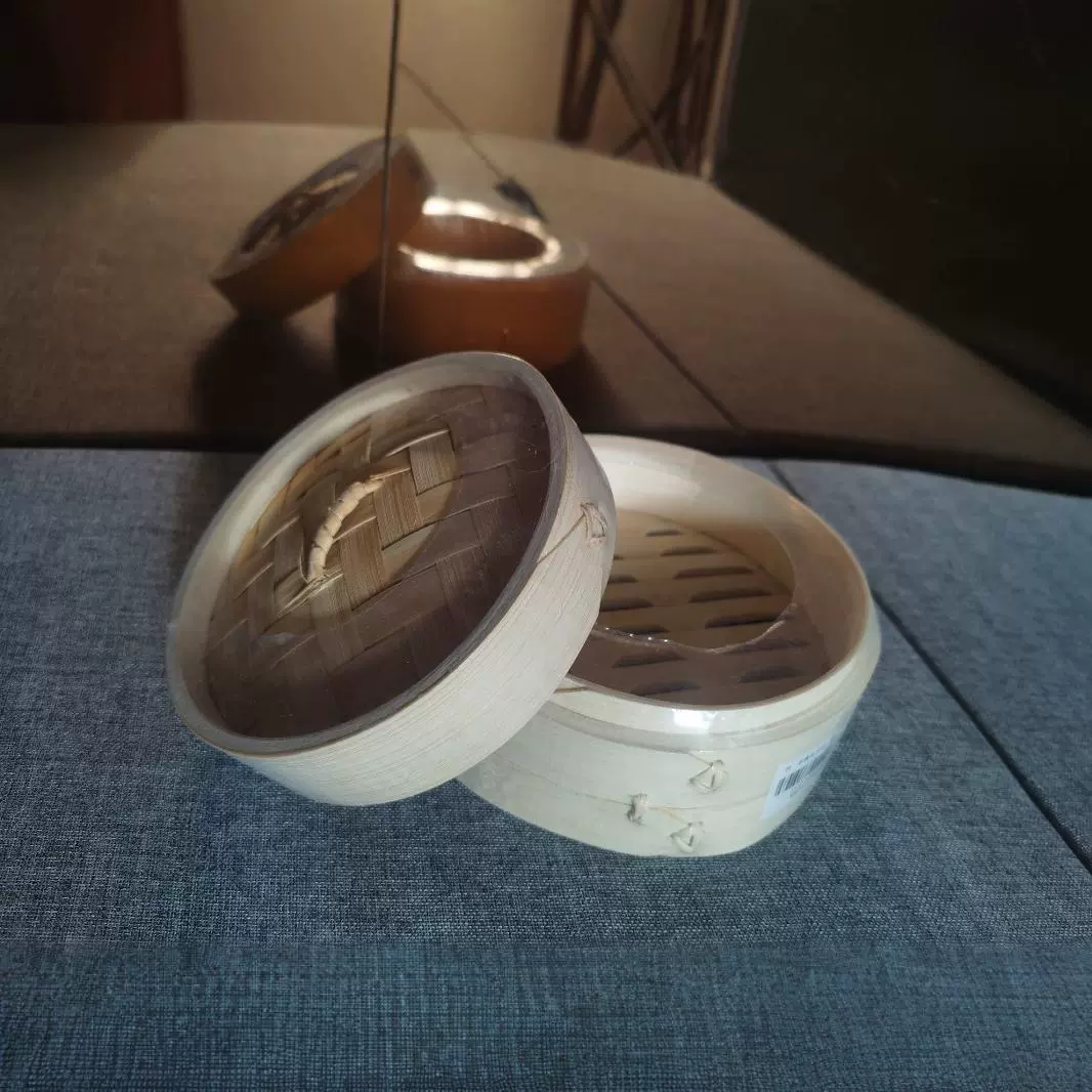 批发竹制小蒸笼 小笼包饺子笼屉 点心糕点竹蒸笼家用迷你10—30cm
