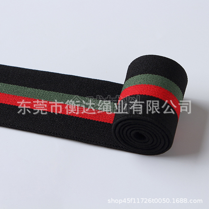 Inventario al por mayor de 4cm rayas de color medio de nylon elástico cintura lateral banda elástica accesorios de ropa