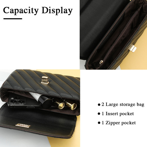 Baellerry new women's bag cross-border quilted large-capacity lock buckle single shoulder diagonal zipper women's bag wholesale