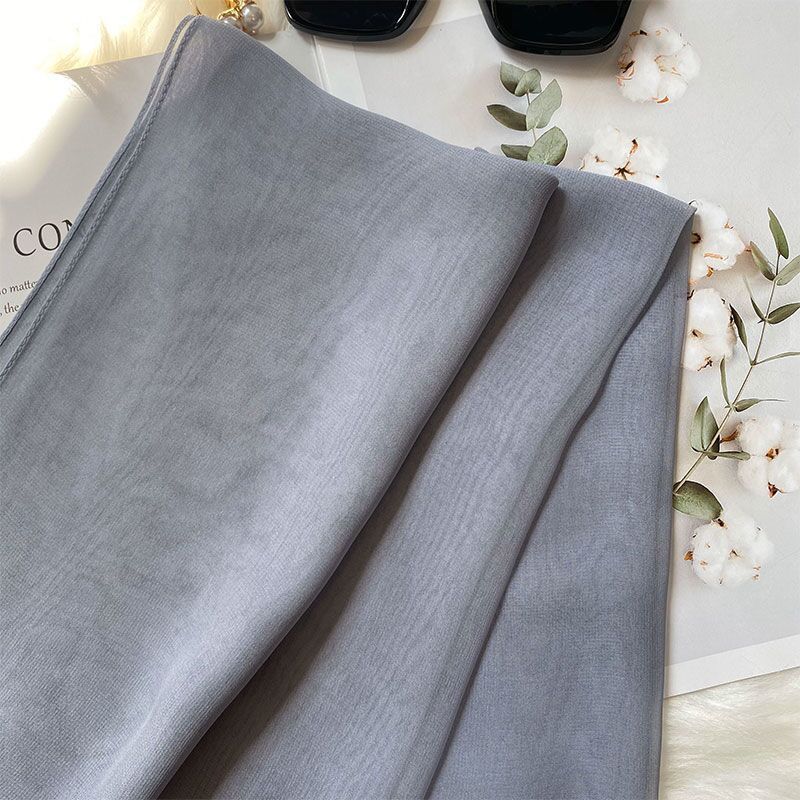 Women's Gender Women's Basic Lady Solid Color Georgette Silk Scarf