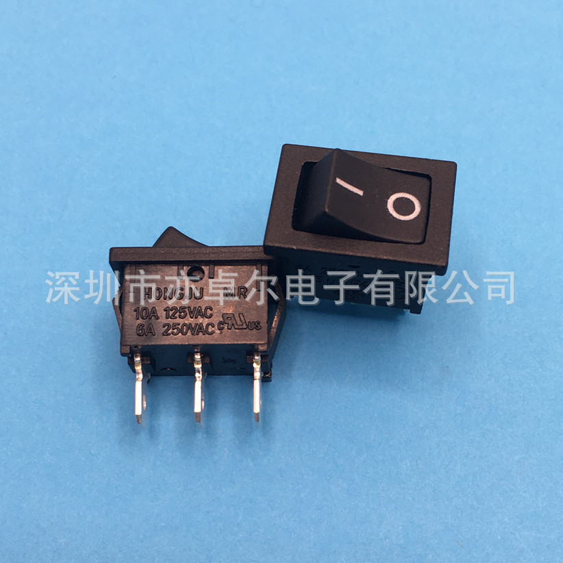 台湾HONGJU宏聚原装正品船型开关MR-1-120-C5N-BBAE三脚跷板开关