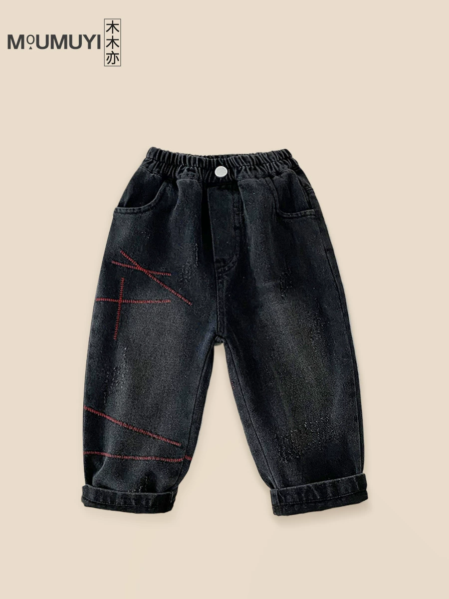 Джинсы осенние детские oversize, повседневные брюки для мальчиков, 2 цвета, размеры 90–140 см