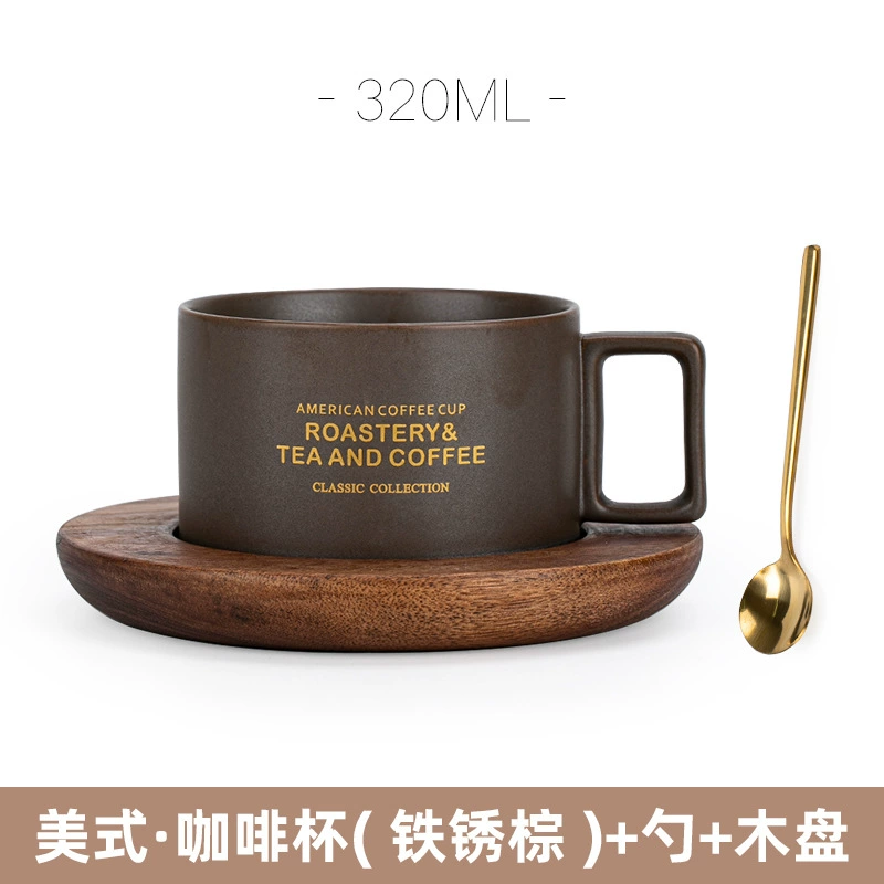 Factory American Coffee Cup Fashion Retro Ceramics Cup Water Cup Marker Cup Bring Spoon Dispot Set