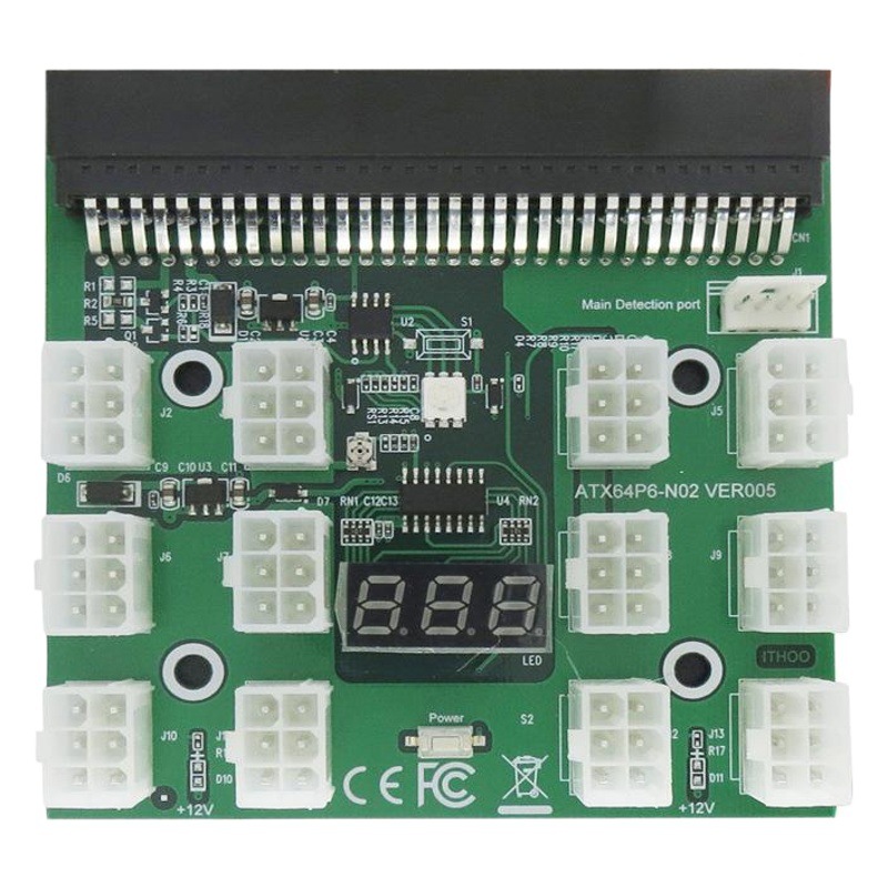 Tarjeta de conversión de energía del H-P del servidor 12 puerto 17 Puerto * 6pin adaptador de tarjeta 12V tarjeta gráfica de alta potencia Tarjeta de alimentación