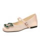 836-K211 Fashion Water Diamond Metal Buckle Strap Mary Jane Shoes Women's Round Head Inner Height Increase Silk Shallow Mouth Single Shoe