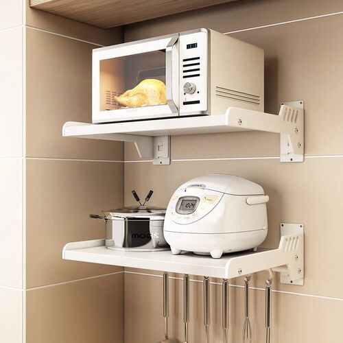 Kitchen shelf without drilling wall-mounted household oven rack hanging wall-mounted microwave storage rack bracket