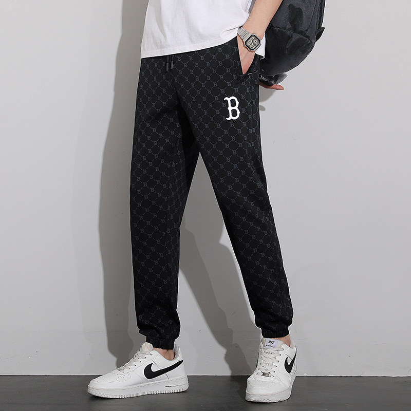 MF MLB NY Nuevo estilo presbicia completa impresa deportes pantalones casuales de los hombres sueltos tobillo atado pantalones de la pareja de chándal con cordón
