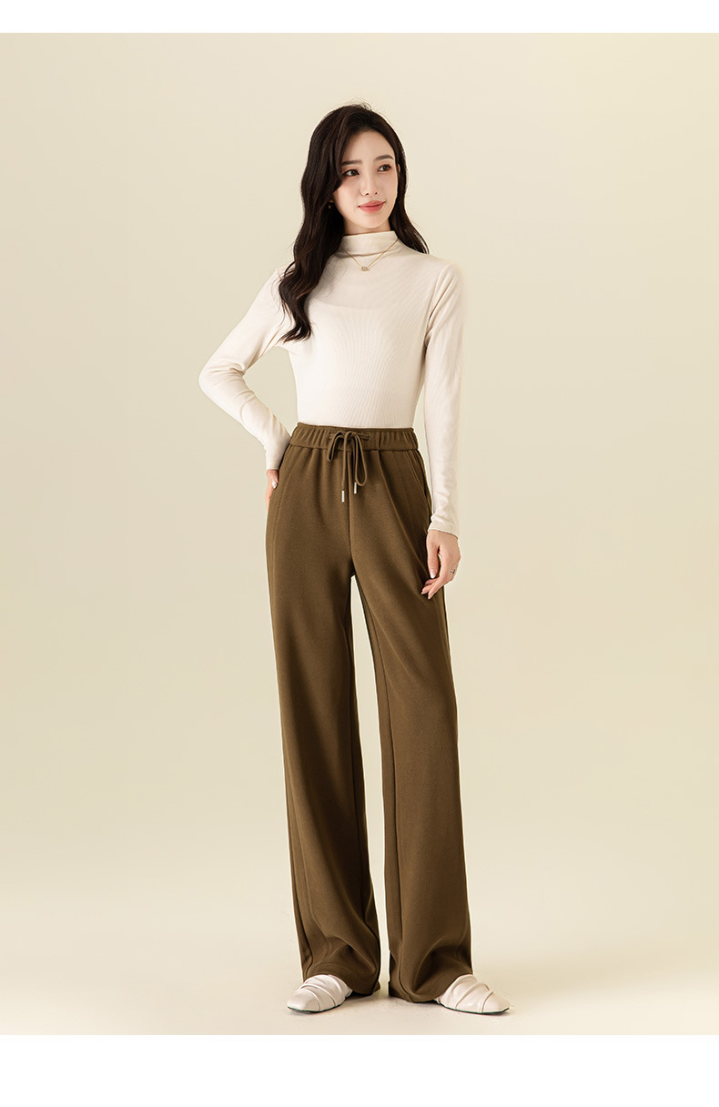 Quần culottes nữ ống rộng lưng thun dáng suông mềm mại — Màu be chi tiết 22