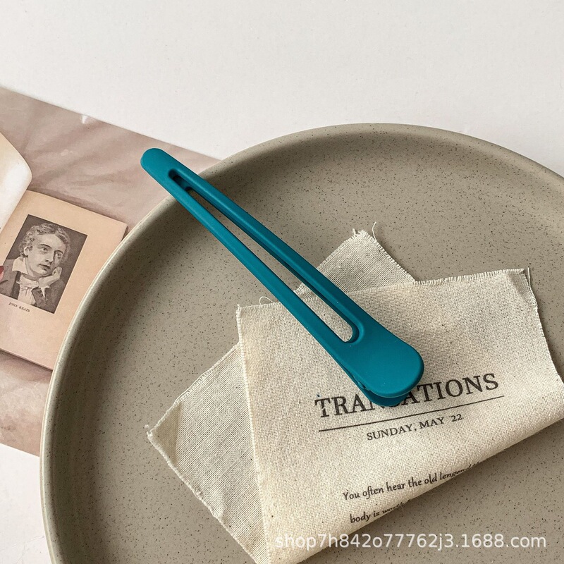 镂空无痕鸭嘴夹碎发刘海整理磨砂简约发夹洗脸化妆侧边夹头饰批发|undefined