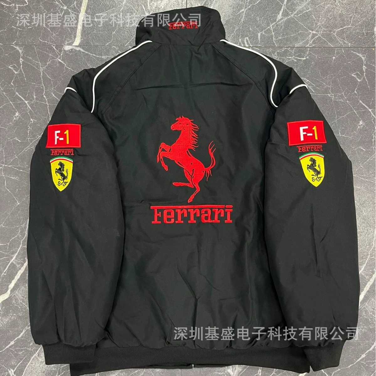 Пуховик (Ferrari) с длинным рукавом, с вышивкой, европейский стиль, на заказ, размеры S–XXL