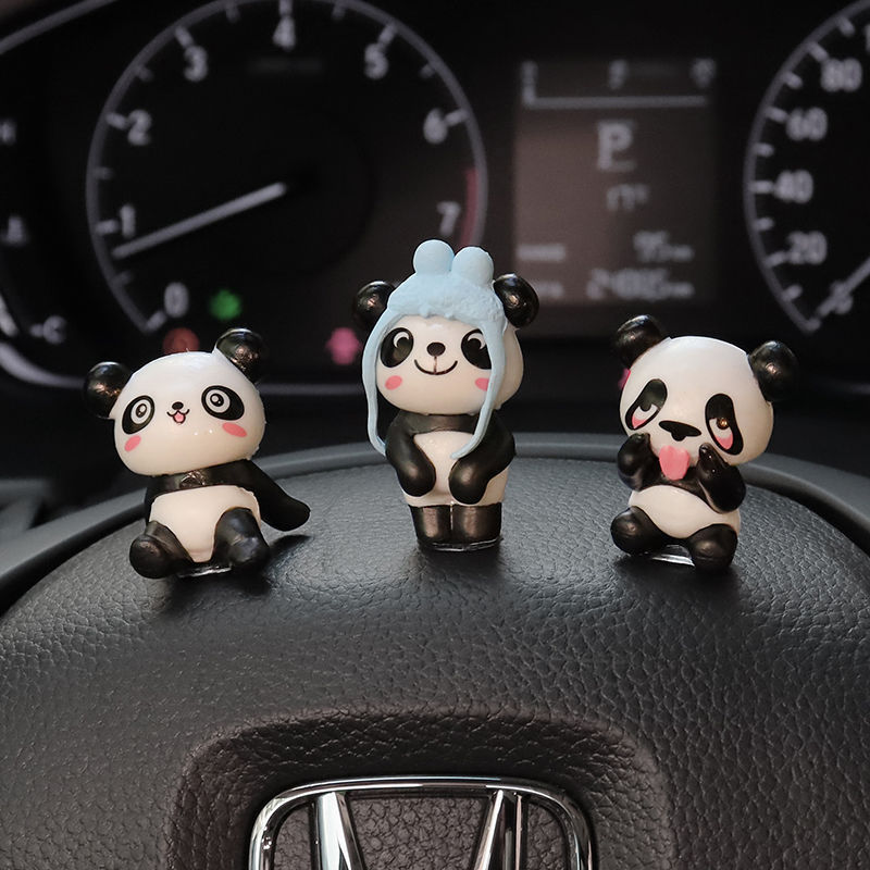 Panda decoración de coche consola central espejo retrovisor lindo de dibujos animados muñeca panda al por mayor