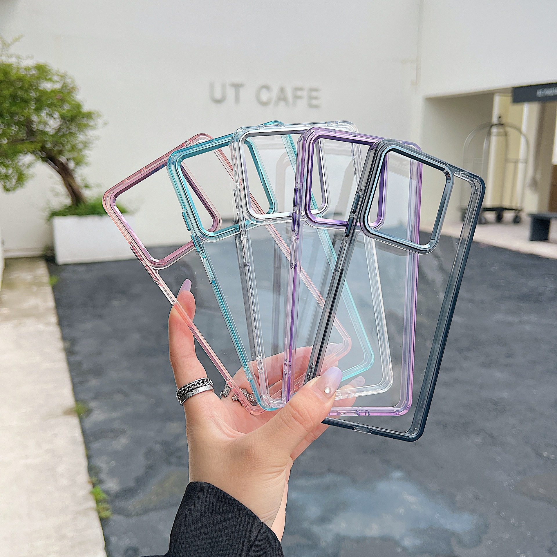 Suitable for Xiaomi 15Pro simple transparent Redmi Note15Pro mobile phone case 13 metal grooves 12 anti-fall for men and women