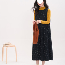 花田橱窗HTmeme 复古格调~韩系复古碎花波点背心裙气质叠穿连衣裙