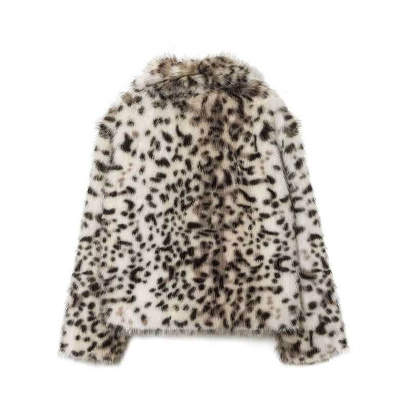 2025 Autum Popular European and American Ins Style Fashionable Women's Clothing Animal Print Artificial Fur Jacket