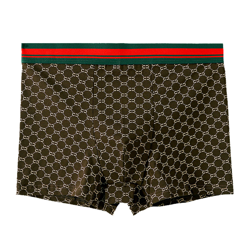 Pantalones de algodón de alto grado para hombres antibacterianos transpirables entrepierna de grafeno impresión de color sólido pantalones de regalo para hombres